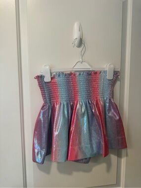 QUEEN OF SPARKLES Iridescent Pink Blue Purple Smocked Skirted Bottoms